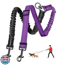 LEOSASA Double Dog Leash - 360 Swivel Tangle Free Splitter Attachment, 2 Dogs