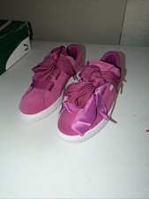 BIG KID'S PUMA SUEDE HEART JUNIOR GIRL 365009-01 ROSE VIOLET Size 6c