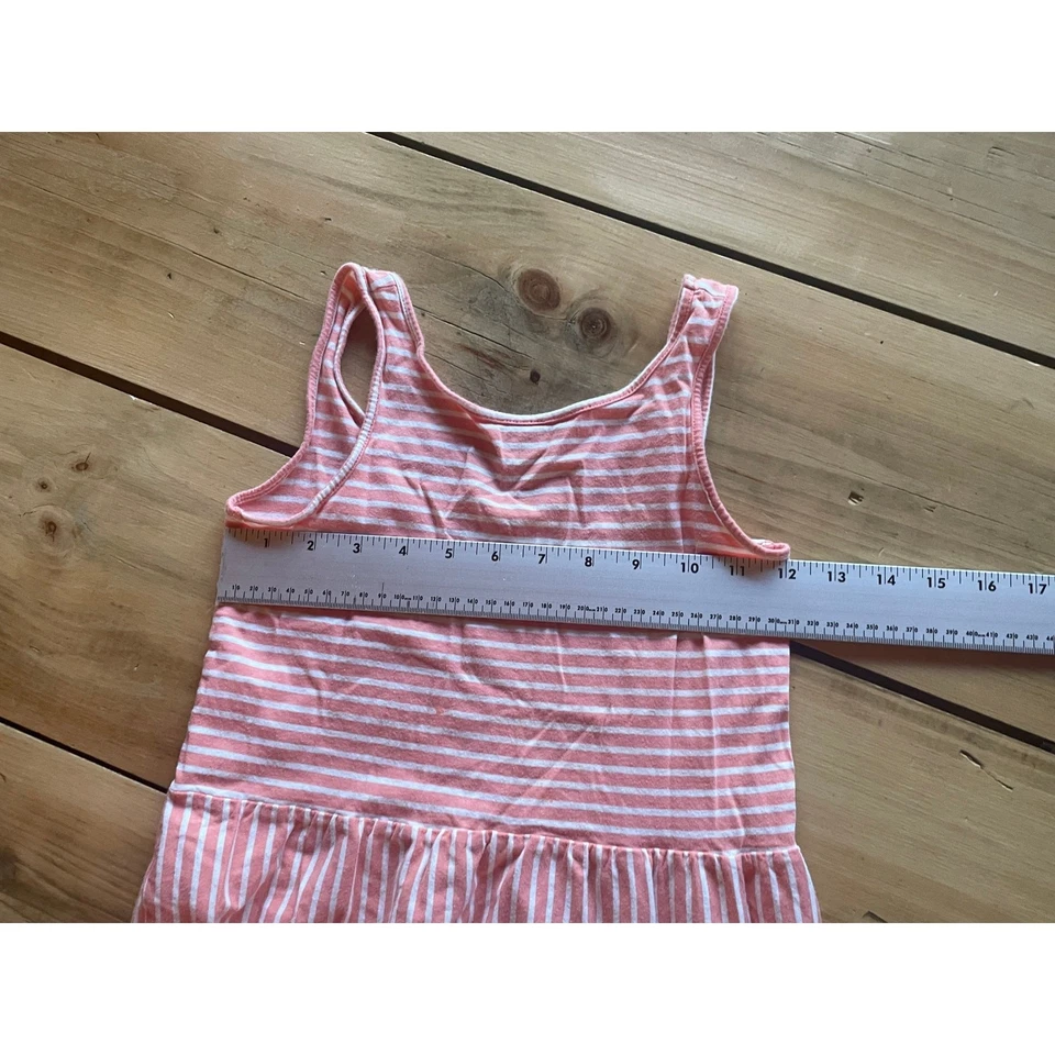 Vestido de verano a rayas naranja/blanco Old Navy para niñas. Talla M (8) Foto 4 de 4
