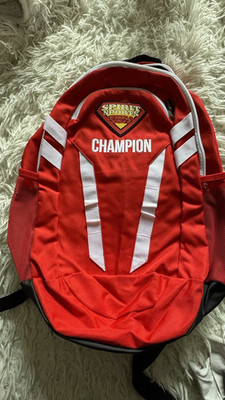 Champion Red/White/Black Backpack Zip Closure, Adjustable Straps, Pockets