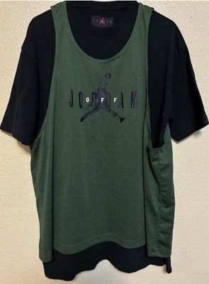 OFF-WHITE x Nike Air Jordan Jersey Top T-Shirt Forest Green Loose Fit L