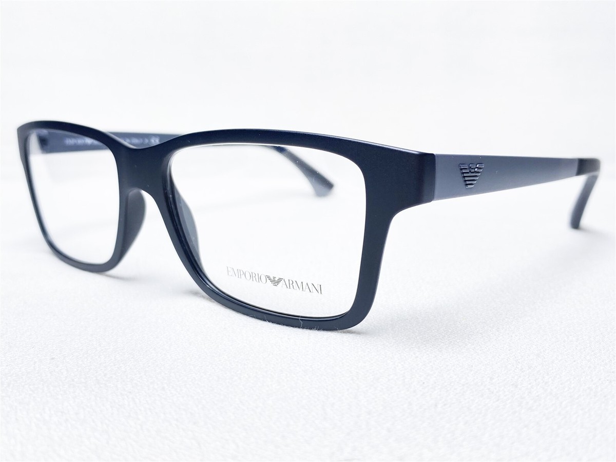 NEW Emporio Armani EA3018 5042 Men's Black Rectangle Eyeglasses
