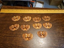 Lot Of 10 Cherub Heads Bust France Vintage 60s Brass Stampings Findings Jewelry 