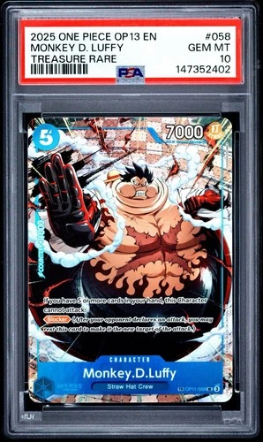 Monkey.D.Luffy - OP11-058 (TR) OP11-058 Carrying On His Will Foil, PSA 10