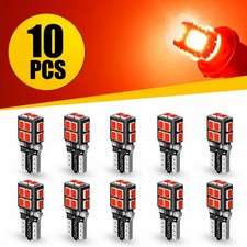 AUXITO 10PCS T10 194 168 W5W Led License Plate Light RED CANBUS Wedge Light Bulb