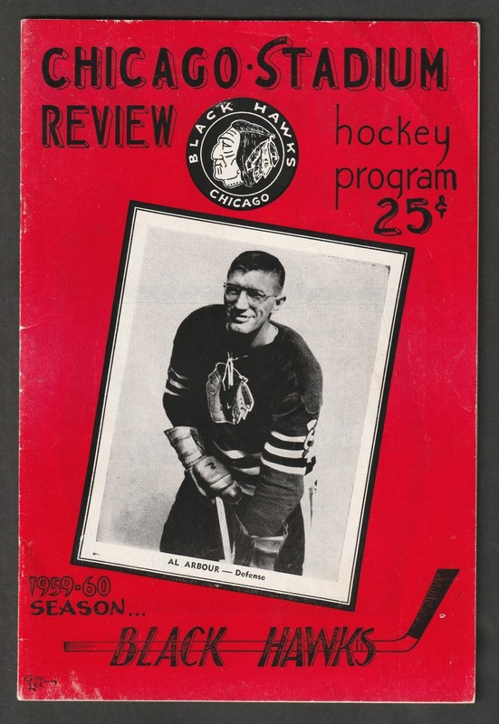 Maple Leafs vs Black Hawks 11/26/1959 Bobby Hull 3rd Season,Mikita, VG (scored)