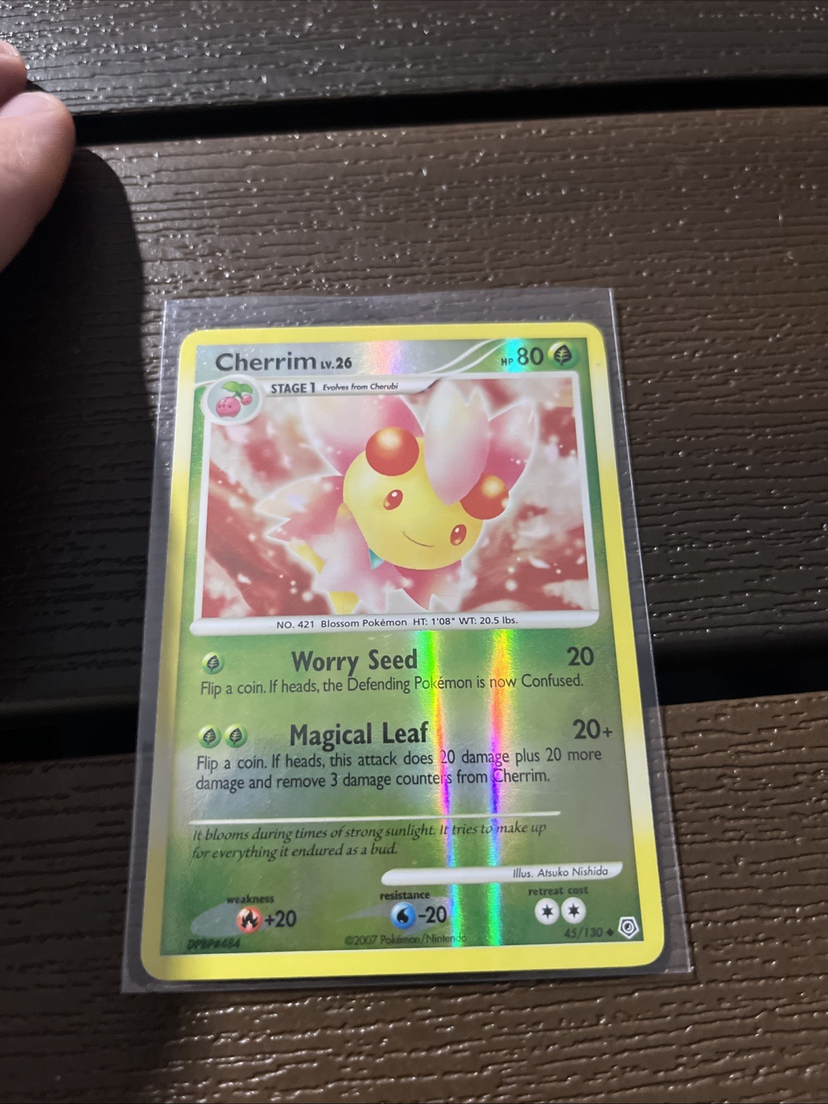 Pokemon TCG Cherrim 45/130 Diamond and Pearl Reverse Holo LP