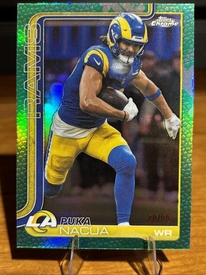 2025 Topps Chrome Puka Nacua True Green /99 LA Rams