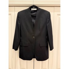 Evan-Picone 100 Wool Black Blazer Women s Medium