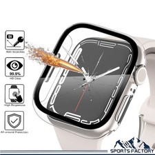 For Apple Watch Series 11 10 9 8 Full Tempered Glass Screen Protector Case Cover