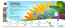 Ticket WC 2014 #21 Colombia - Ivory Coast