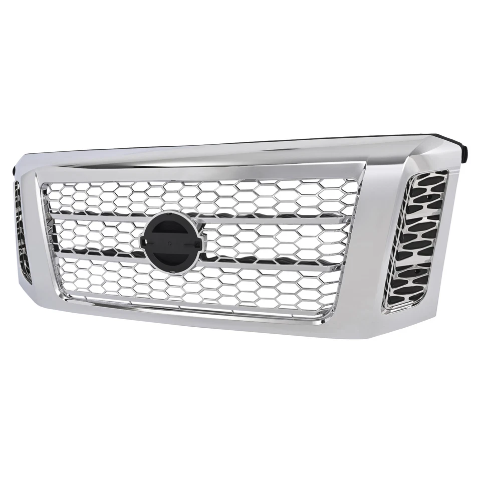 Parachoques delantero cromado para Nissan Titan XD 2017-2019 parrilla superior estilo de fábrica Foto 3 de 4