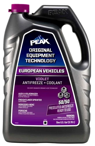 PEAK European Vehicles Violet Antifreeze + Coolant 50/50 - 1 Gallon