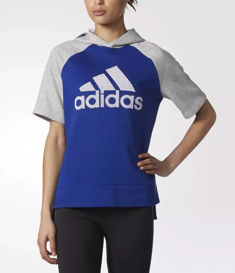 Adidas short sleeve hoodie womens discount