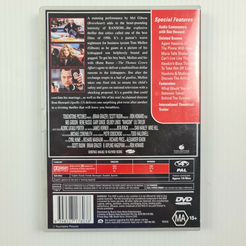 Ransom DVD - Mel Gibson - Special Edition - Region 4 - TRACKED POST. - Picture 2 of 3