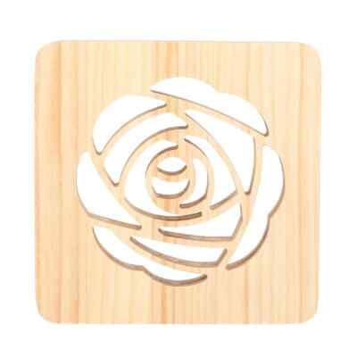 Designer Rose Cut-out 3D Wooden Light (5V/1A/2.5W) USB Port