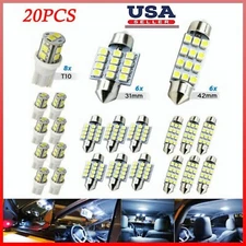 For Nissan 20pcs LED Interior Lights Bulbs Kit Car Trunk Dome License Plate Lamp