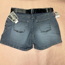 Vintage 1990 s Lee Rivited Denim Shorts With Belt, Deadstock Size 14