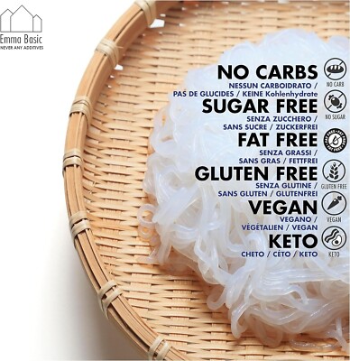 Emma Basic Shirataki Konjac Noodles - Zero Carb, Gluten Free, Vegan Pasta Alternative, 170g Per Pack (Pack Of 12)