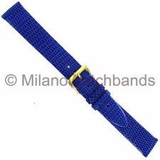 16mm Morellato Royal Blue Genuine Lizard Flat Unstitched Watch Band Regular 117