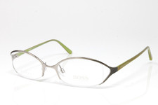 Vintage Hugo Boss Women's Eyeglasses HB11535-OL-50mm Silver Olive Half Rim Metal