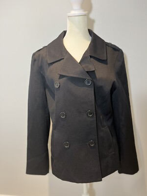 Giorgio Sant  Angelo Womens Black Blazer Jacket Size 10P Petite Lightweight