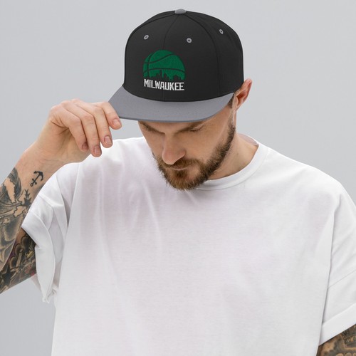 Milwaukee Basketball Skyline Retro Bucks Snapback Hat Baseball Cap - Picture 4 of 9