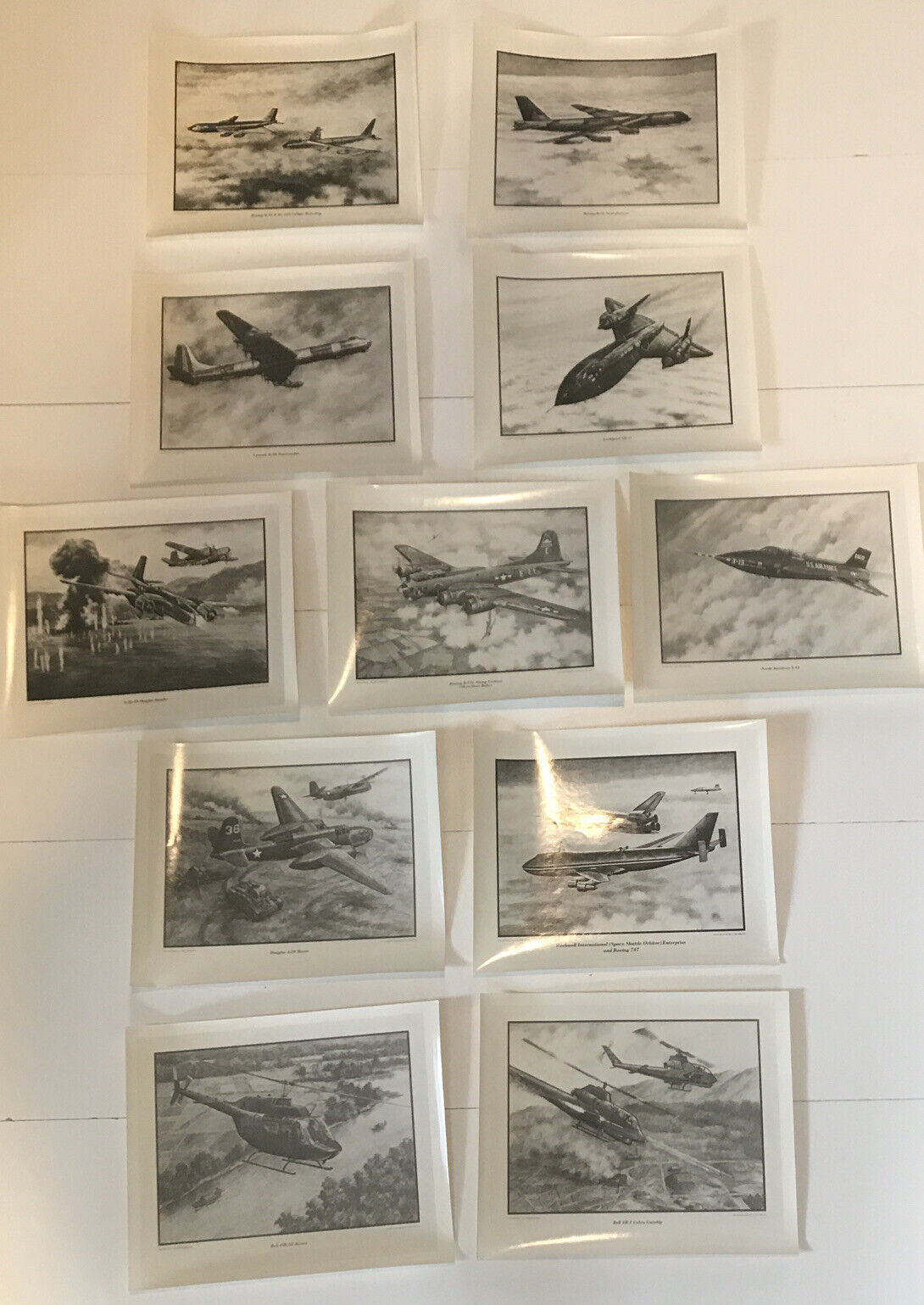 Lot Of 11 Posters Aviation Art Museum 10”x8” Air Force Military USA History Tanie wybuchowe kupowanie