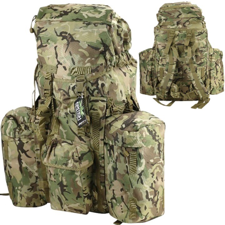 BRITISH ARMY STYLE BERGEN 120 LITRE RUCKSACK MTP BTP CAMO PLCE KIT