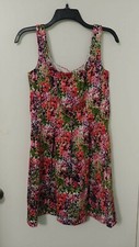 Nine West sz 8 P Dress Fit&Flare Sleeveless Floral Spring ptp 17" w28/29 L35