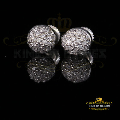 Aretes Para Hombre 925 White Silver 0.64ct Cubic Zirconia Round Women's Earrings