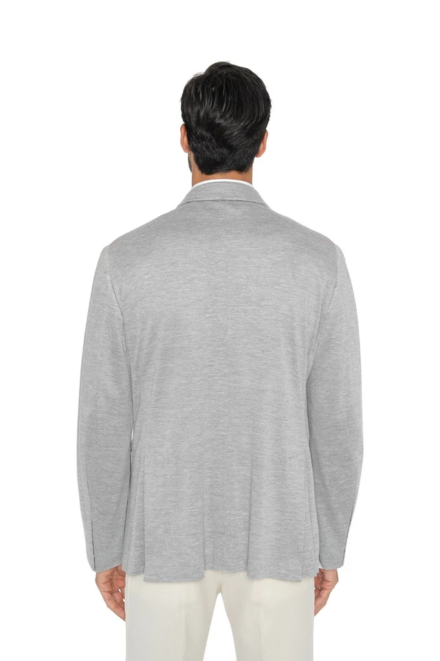 4200 ISAIA "Comfort" Gray Jacket Sport Coat Wool Silk & Linen 44 US / 54 EU - Image 2 of 4