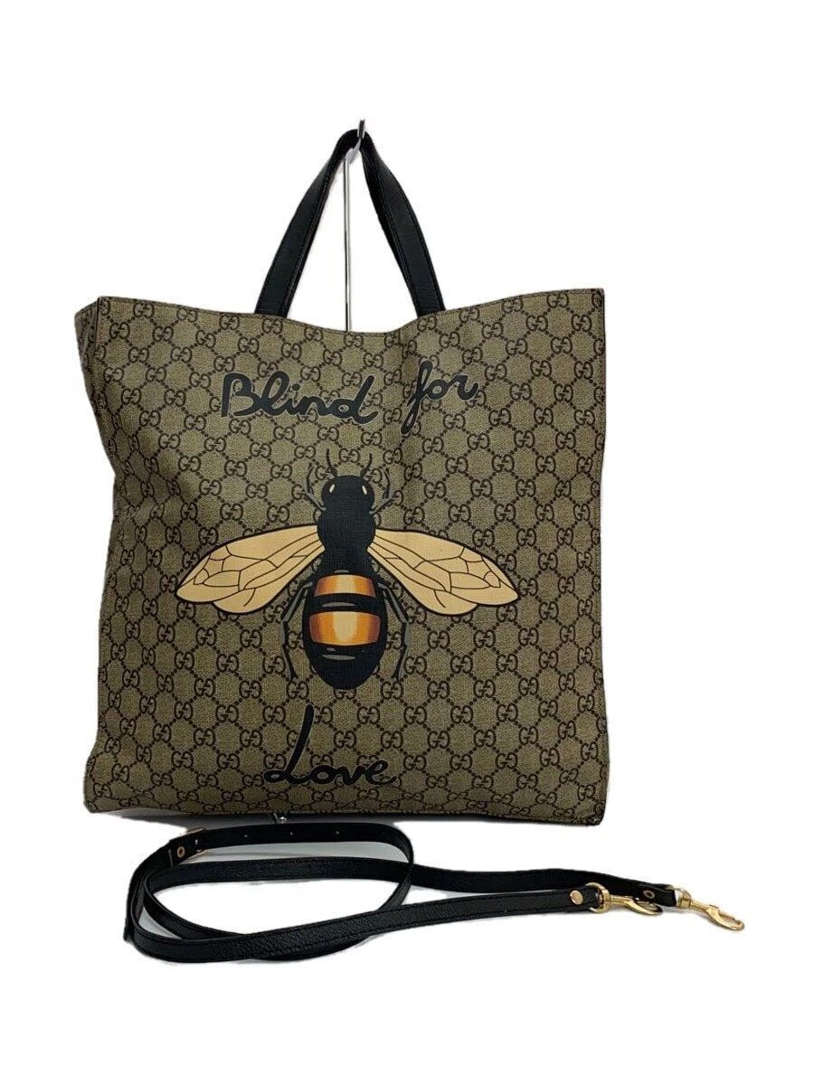Sac fourre tout GUCCI GG Supreme PVC marron occasion
