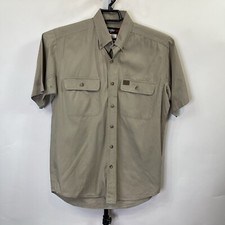 Wrangler Riggs Workwear Tan Button Down Shirt Size Medium Men  s