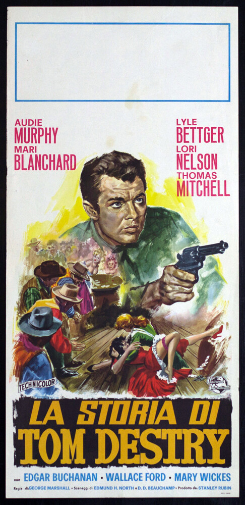 Locandina originale film La storia di Tom Destry (1954) - Regia di George Marshall