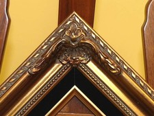 Gold Leaf Wood Antique Picture Frame Black Liner B5Gb