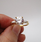 14K Yellow Gold Cubic Zirconia Solitaire Engagement ring Size 7.75 [R208] — photo 7