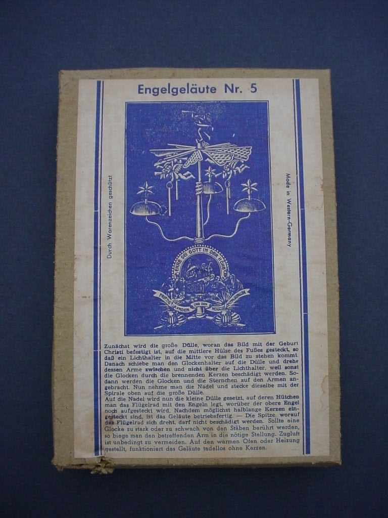 Old German Lithographed Angel Candle Chimes in Original Box eBay