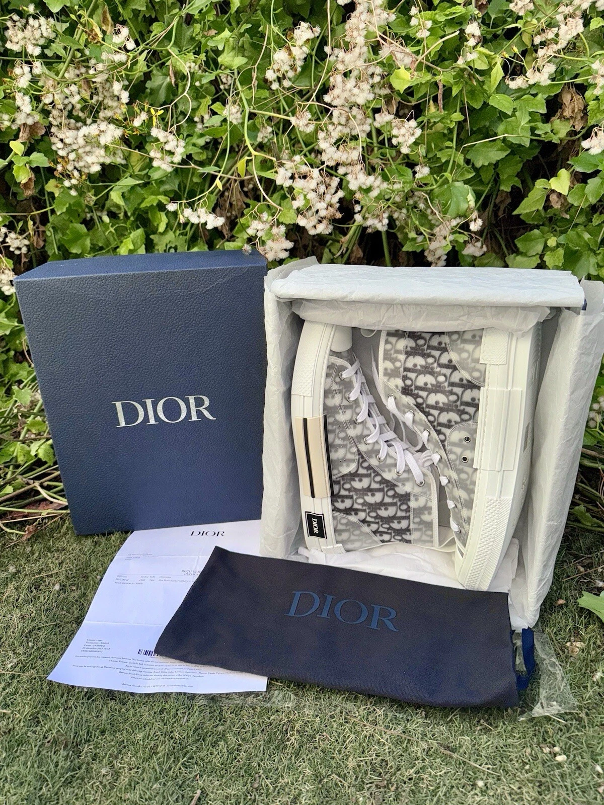 RRP authentique Dior B23 haut oblique US 12,5 UK 11,5 EU 45,5 avec reçu