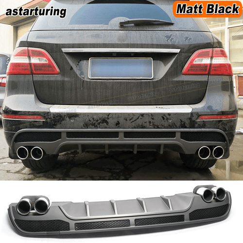 For Mercedes Benz W166 ML350 ML400 11-15 Rear Bumper Diffuser Lip W/Exhaust Tips - Bild 1 von 12
