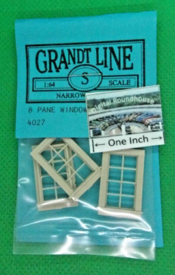 Grandt Line S scale #4027 WINDOWS-DOUBLE HUNG-8 PANE, Narrow Gauge - More Below