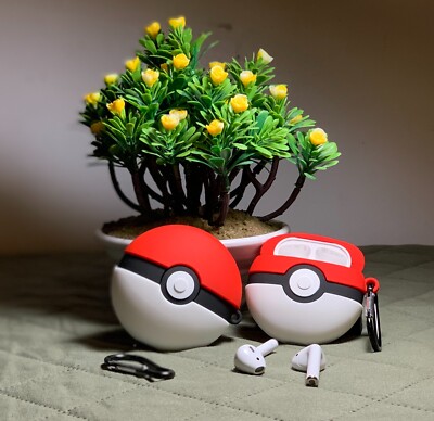 Protective Pokeball AirPod Case For Apple AirPods 1/2, AirPods Pro, and AirPod 3