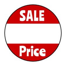 30 1.5" SALE PRICE LABELS ROUND STICKERS