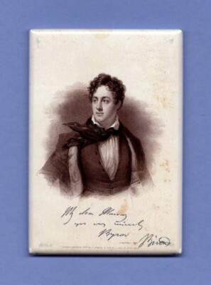 LORD GEORGE BYRON *2X3 FRIDGE MAGNET* ENGLISH AUTHOR WRITER POET ROMANTIC ERA 