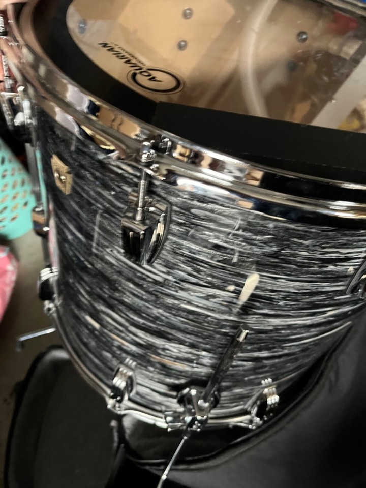 LUDWIG 18 FLOOR TOM BLACK VINTAGE OYSTER eBay