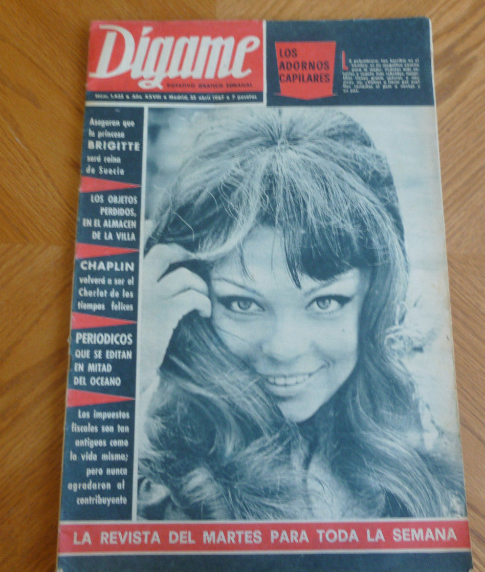 Digame Magazine April 25 1967 Brigitte Bardot Charlie Chaplin
