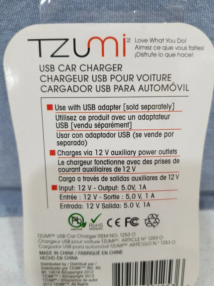 Adaptador Portátil Cargador Coche USB Tzumi Automático 12V DC NIP Naranja Foto 3 de 4