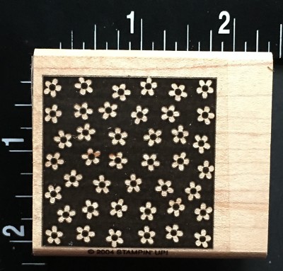 FLOWER BUNCH FRAME Stampin' Up Wood Mounted Rubber Stamp