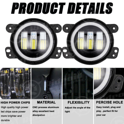 2012 dodge charger halo fog lights 4 inch Round LED Driving Lamp for 2011 2013 2014 installed 3M adhesive tape Flavour:Watermelon How To Hit Cart