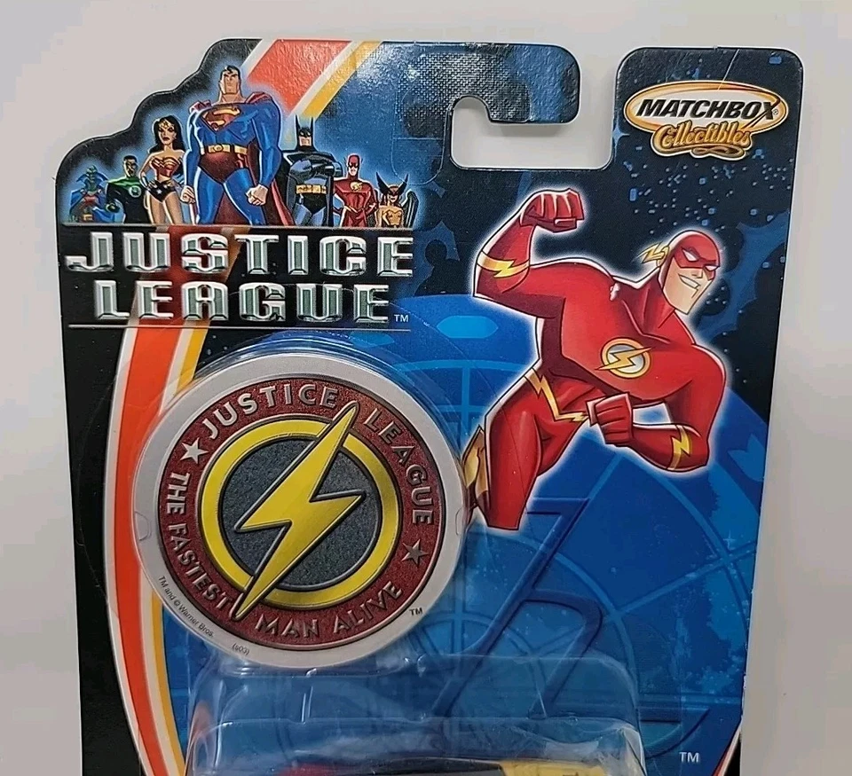 The Flash Matchbox Collectibles Justice League DC Comic B5744 Mattel Car 2003 WB - Image 2 of 4
